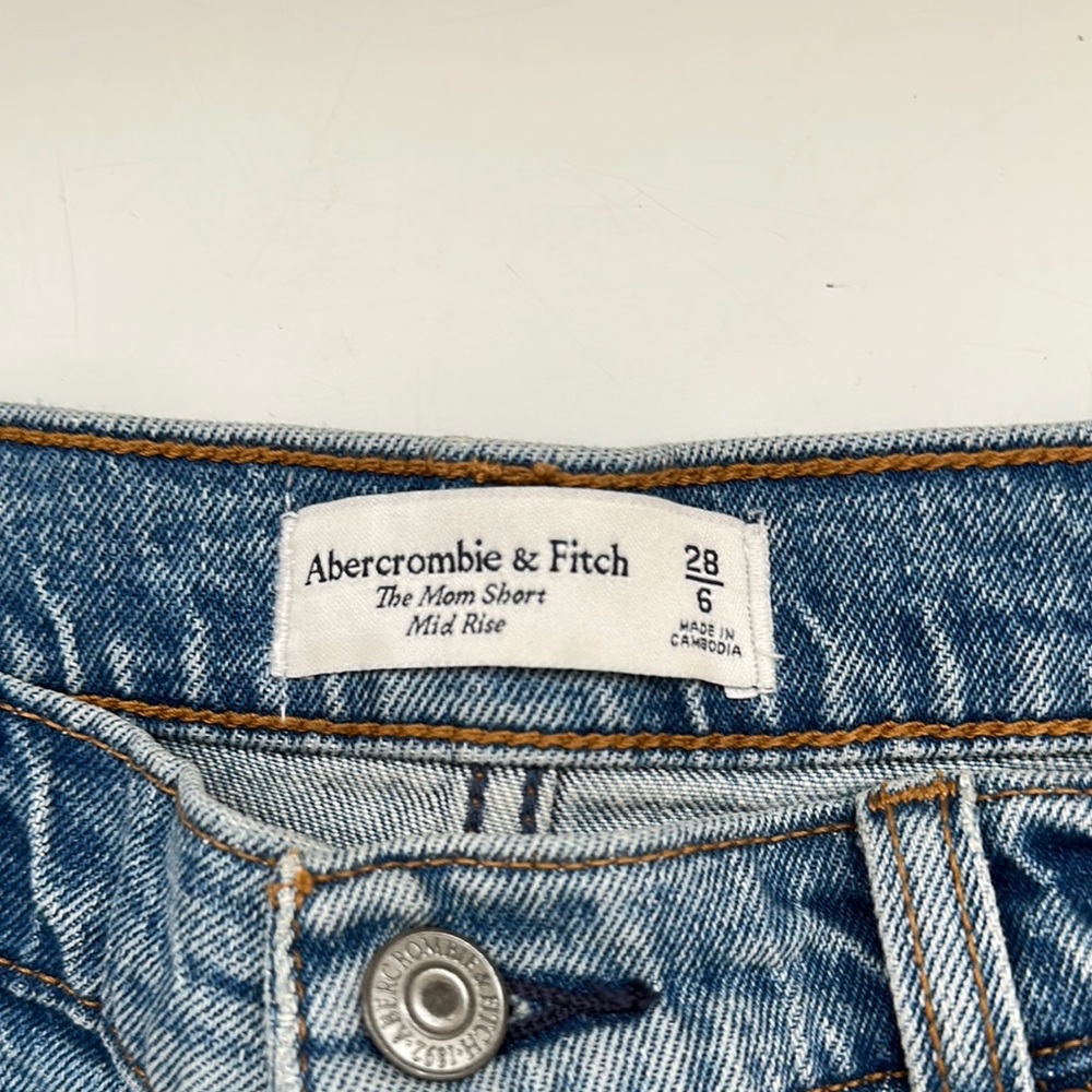 Abercrombie & Fitch Light Blue Distressed Jean Shorts - Picture 3 of 3